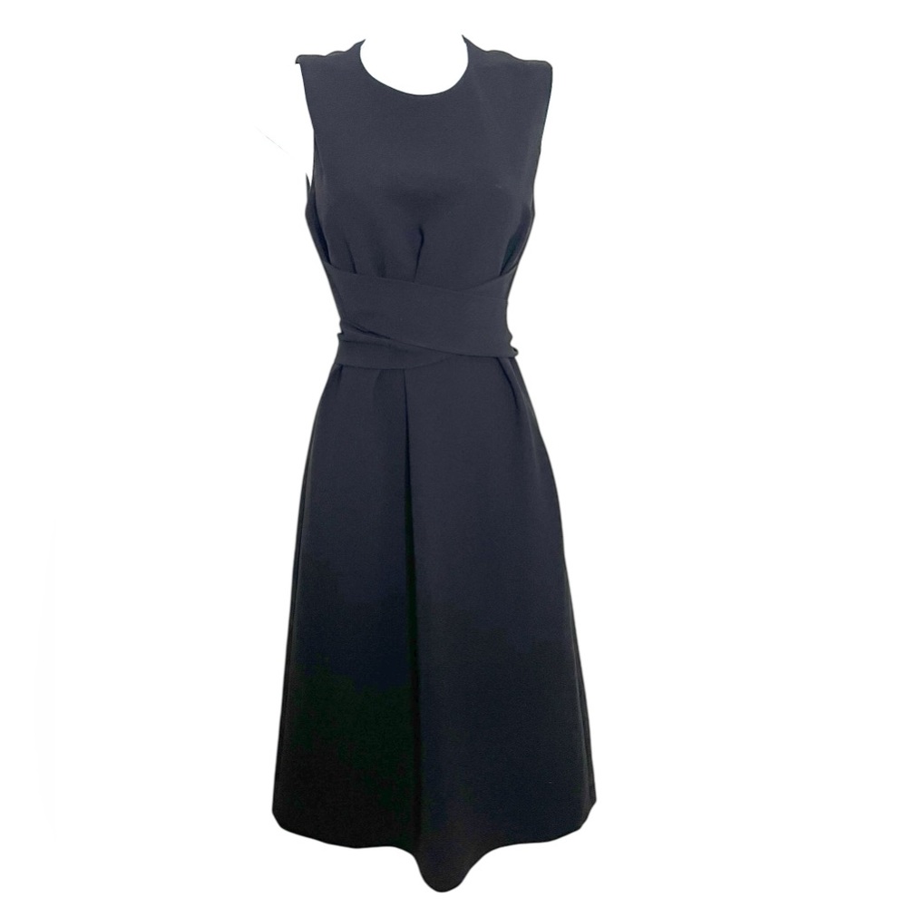 Bottega Veneta Black Sleeveless Belted Midi Dress IT 38 (US 2-4)